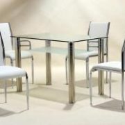 Vercelli Clear Dining Set 4 Chairs