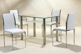 Vercelli Clear Dining Set 4 Chairs
