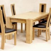 Zeus Rectangle Dining Set Oak 6 Chairs