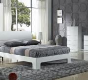 Arden White High Gloss Bed King Size