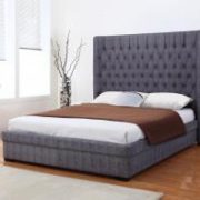 Genesis Linen Double Bed Dark Grey
