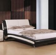 Holborn PU King Size Bed Black & White