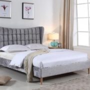 Mahala Crushed Velvet Double Bed Silver