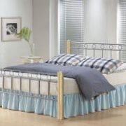 Moonstone King size Bed Silver & Beech Colour