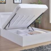 Tanya Storage High Gloss King Size Bed White